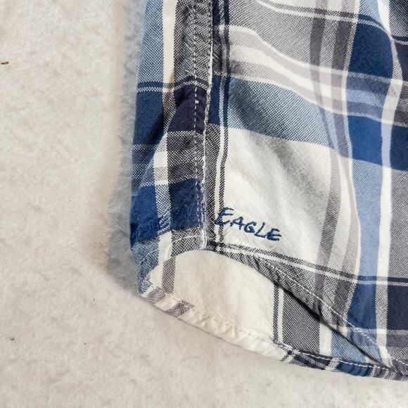 American Eagle Outfitters Button Up Shirt Men Med Vintage Fit Pearl Snap Buttons - Picture 13 of 15